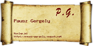 Pausz Gergely névjegykártya